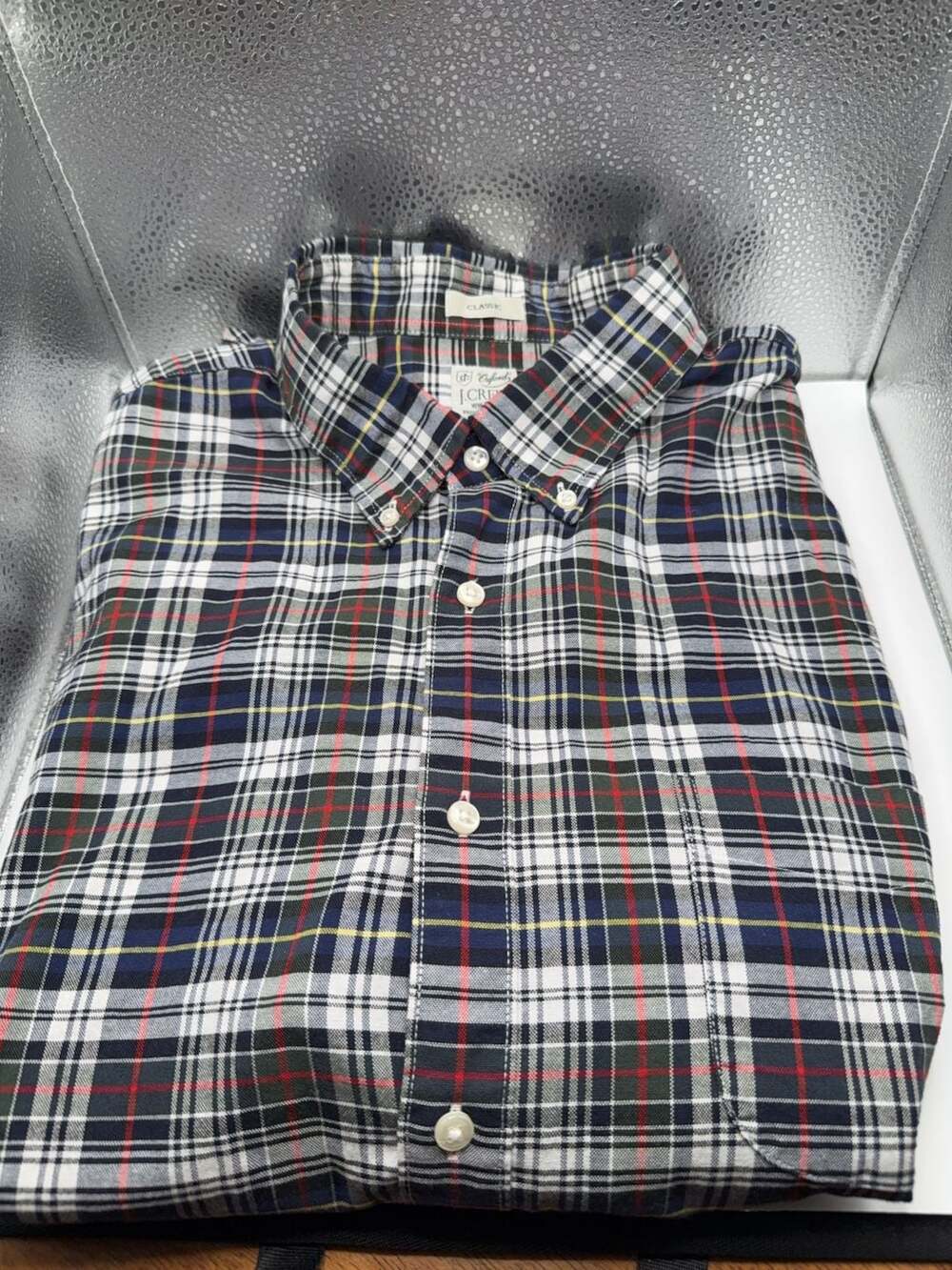 J.Crew Classic Fit Plaid Oxford Button Down Shirt Men's XL